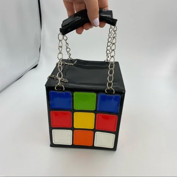 80’s Style Rubix Cube Hand Bag - Picture 2 of 13